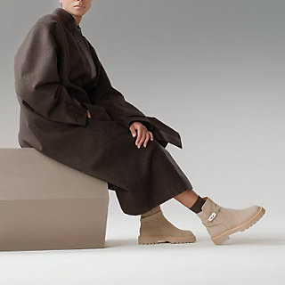 Bota de cano baixo Jeff - Bege | Hermès Brasil